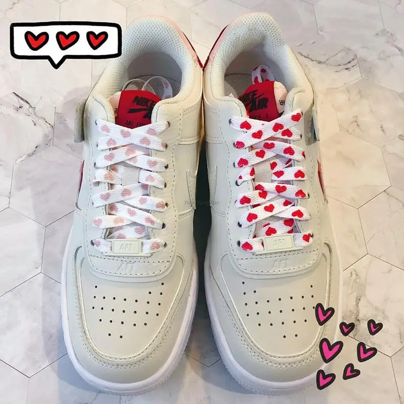 Fashion Love Heart Shoelaces High-top Canvas Sneakers Shoelace Flat Laces Shoe Strings 100/120/140/160/180CM Shoes Accesories