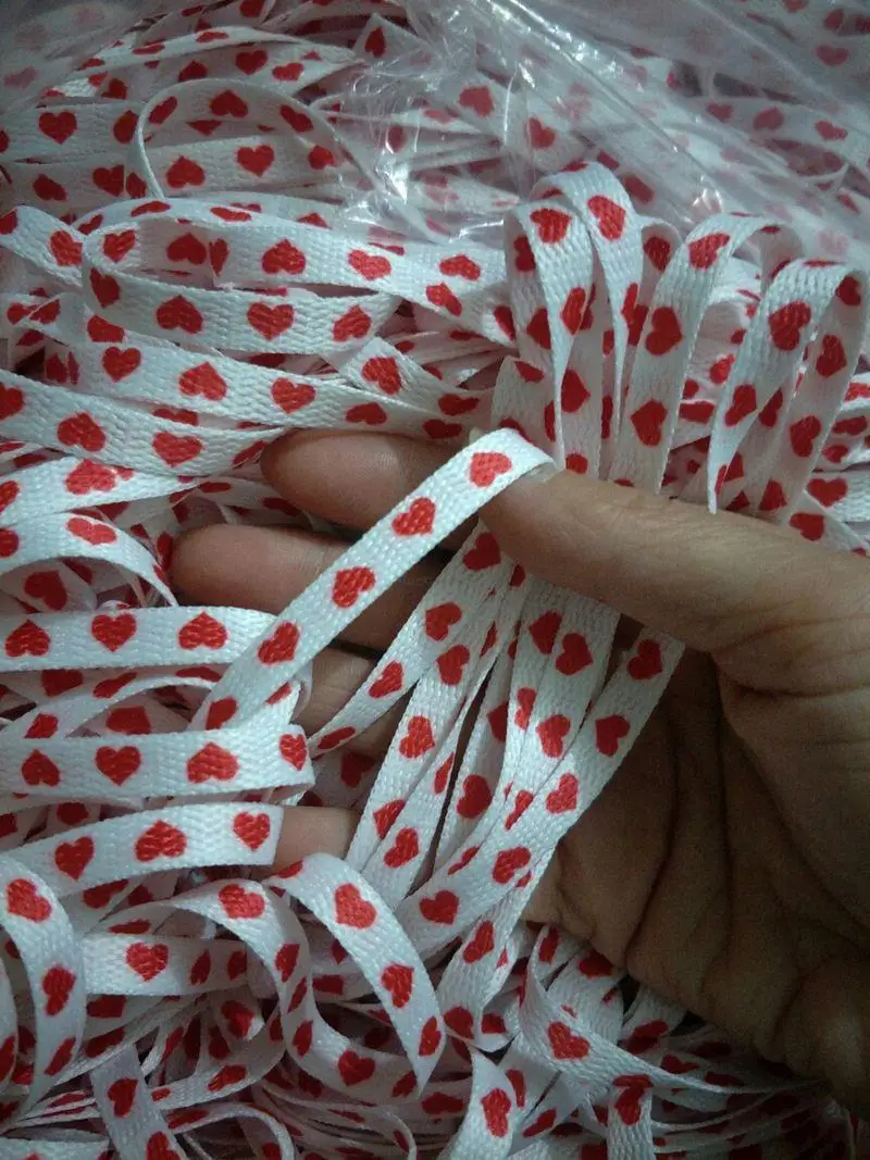 Fashion Love Heart Shoelaces High-top Canvas Sneakers Shoelace Flat Laces Shoe Strings 100/120/140/160/180CM Shoes Accesories