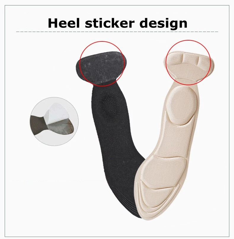 7D Soft T-shaped Foam Invisible Women Arched Support Insert Insole High-heels Insoles Heel protection insole 1Pair ND-2