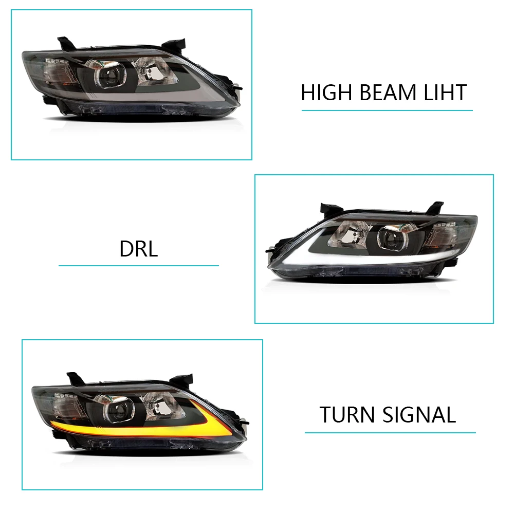 VLAND FOR TOYOTA CAMRY 2009-2011 HEAD LAMP(USA TYPE) Headlights DRL Day Running Light LED Fog Lights Car Accessory Head Lamp