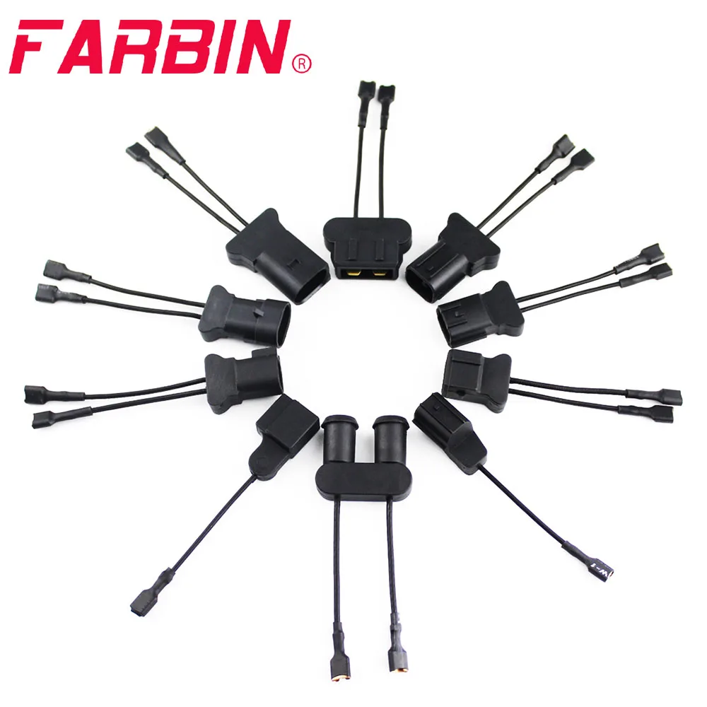 FARBIN 2Pcs Car Horn Plug Universal Snail Horn Socket Dedicated Horns Conversion Plug Adapter Auto Speaker Socket Accessorie