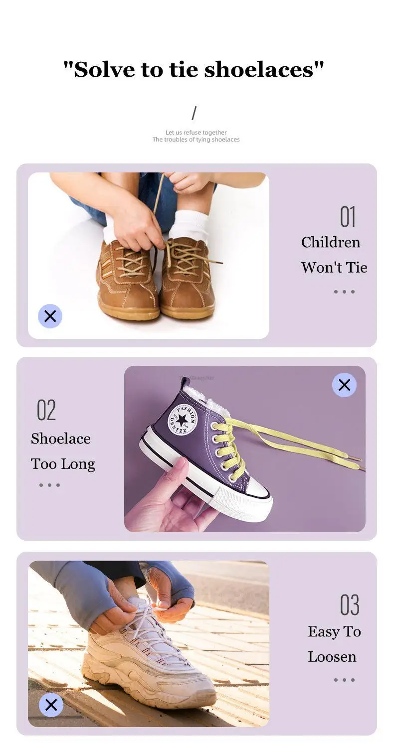 New No Tie Shoe laces Elastic Laces Sneakers Round Shoelaces without ties Kids Adult Quick Shoe lace Rubber Bands for Shoes