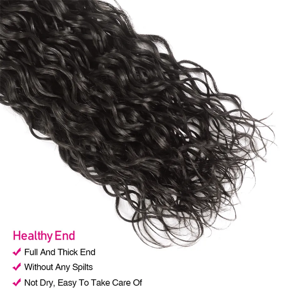 Unice Hair Water Wave Bundles 1 3 4 PCS Natural Color Unprocessed Virgin 100% Human Hair Bundles 100Gram Per Bundle 8-26inch