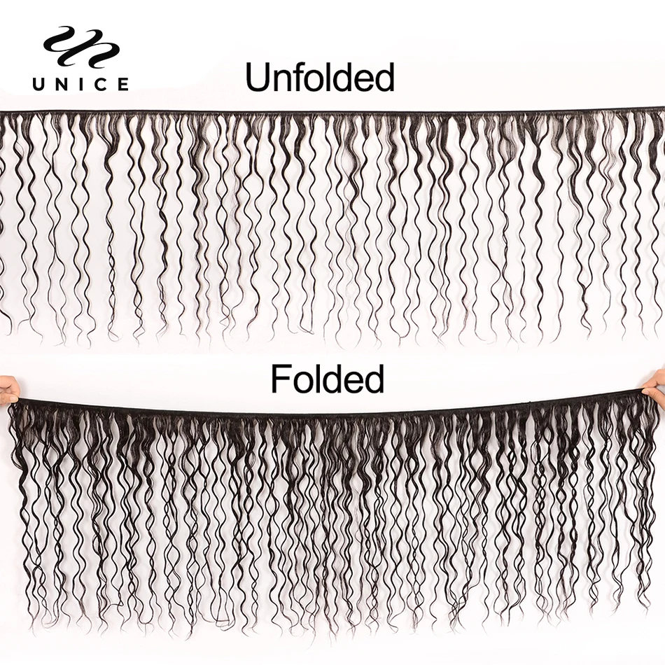 Unice Hair Water Wave Bundles 1 3 4 PCS Natural Color Unprocessed Virgin 100% Human Hair Bundles 100Gram Per Bundle 8-26inch