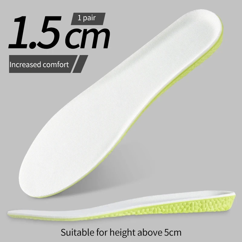1Pair 1.5cm/2.5cm/3.5cm Growing Sole Shock Absorption Sports Insole for Feet Height Increase Templates Men Women Shoes Insoles