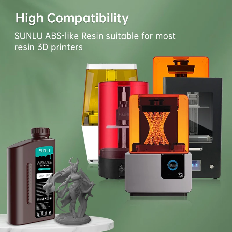 SUNLU 10KG ABS-Like Resin 405nm UV Curing Photopolymer LCD Printer Can Drilled Processed Internal Threads High Hardness