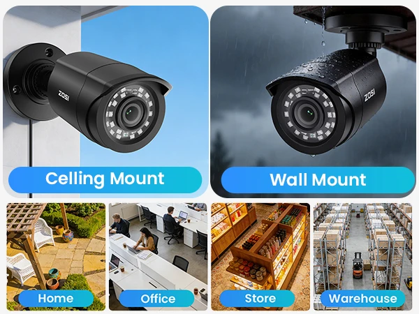 ZOSI 8CH 1080P CCTV System Outdoor 5MP Lite Video DVR with 2/4/6/8pcs 2MP Wired Security Cam Day/Night Video Surveillance System