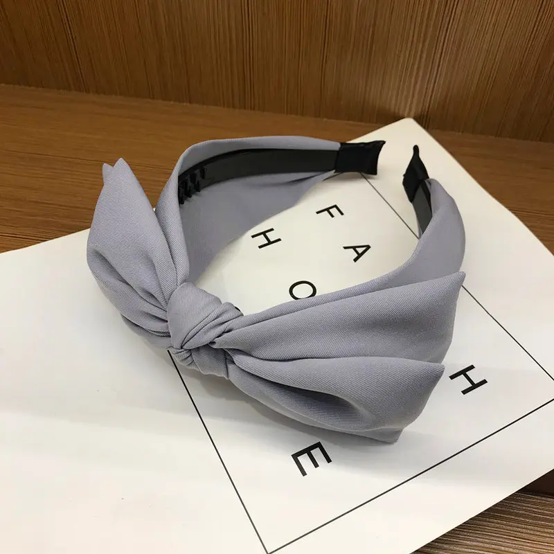 New Arrival For Women Double Layer Bow HairBands Solid Color Hair Hoop Headband Sweet Hair Bezel Girl Headwear Hair Accessories