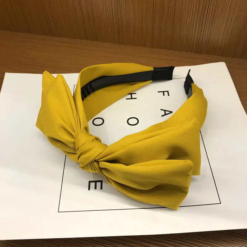 New Arrival For Women Double Layer Bow HairBands Solid Color Hair Hoop Headband Sweet Hair Bezel Girl Headwear Hair Accessories