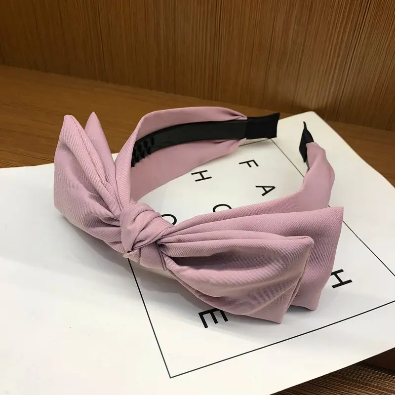 New Arrival For Women Double Layer Bow HairBands Solid Color Hair Hoop Headband Sweet Hair Bezel Girl Headwear Hair Accessories