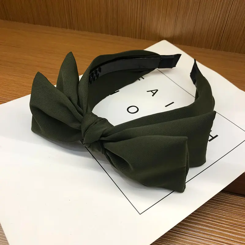 New Arrival For Women Double Layer Bow HairBands Solid Color Hair Hoop Headband Sweet Hair Bezel Girl Headwear Hair Accessories