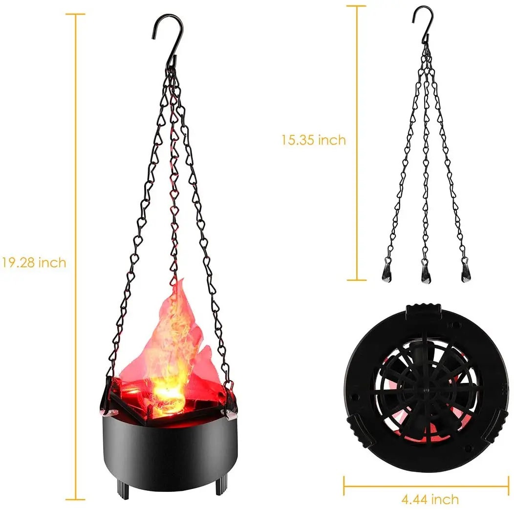 3D Artificial Flame Lamp, Mini Fake Fire Lamp Realistic Flame Stage Effect Light for Christmas New Year Club Decorative Campfire
