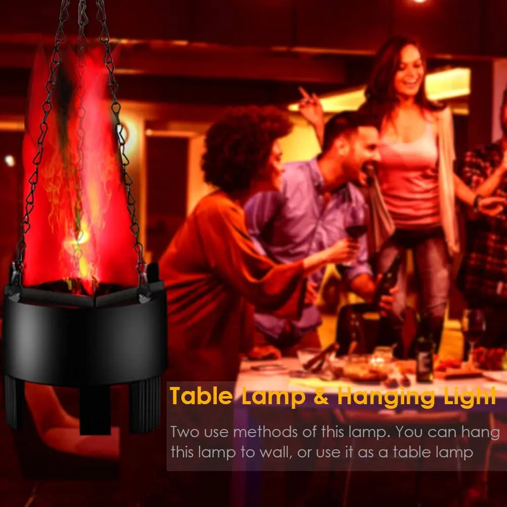3D Artificial Flame Lamp, Mini Fake Fire Lamp Realistic Flame Stage Effect Light for Christmas New Year Club Decorative Campfire