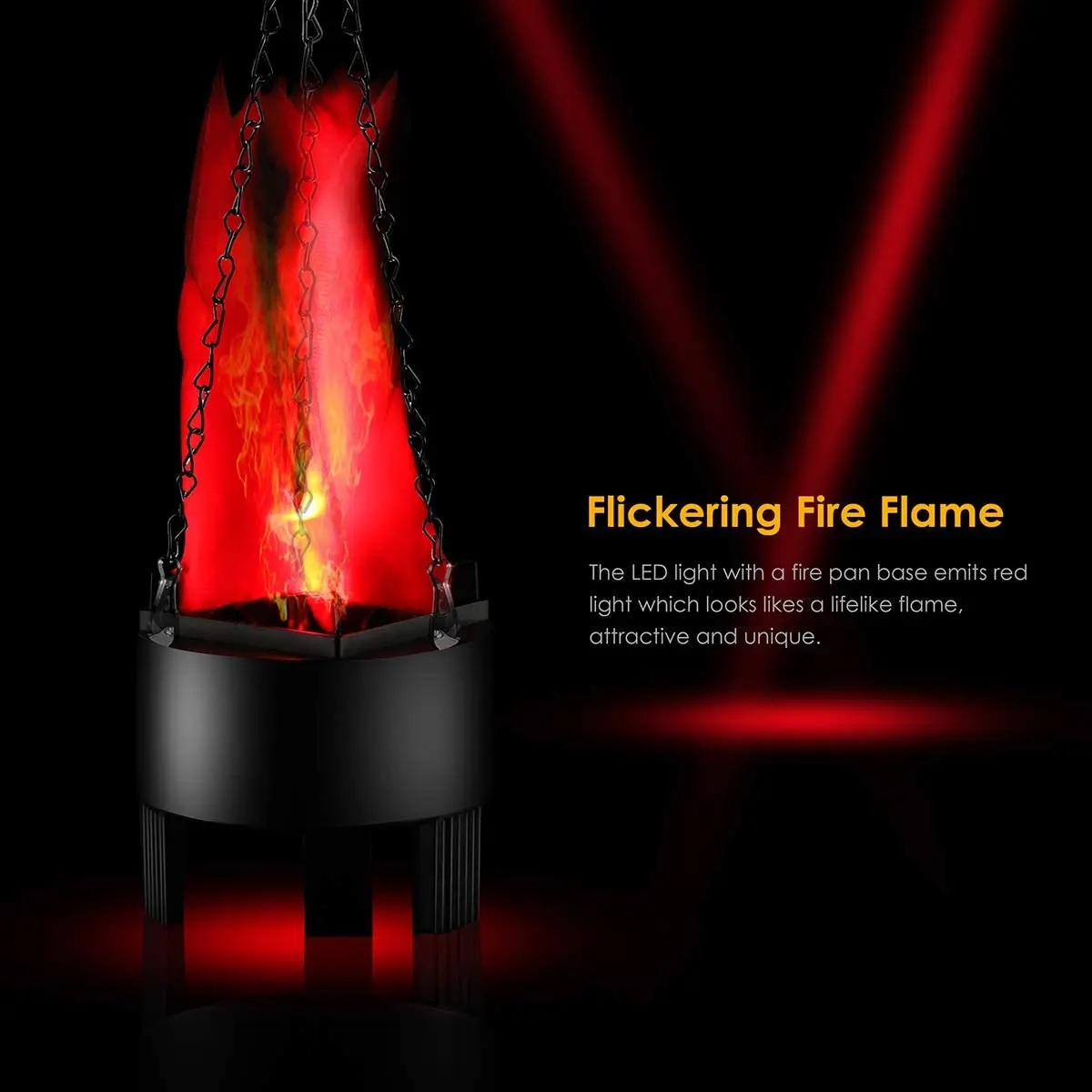 3D Artificial Flame Lamp, Mini Fake Fire Lamp Realistic Flame Stage Effect Light for Christmas New Year Club Decorative Campfire