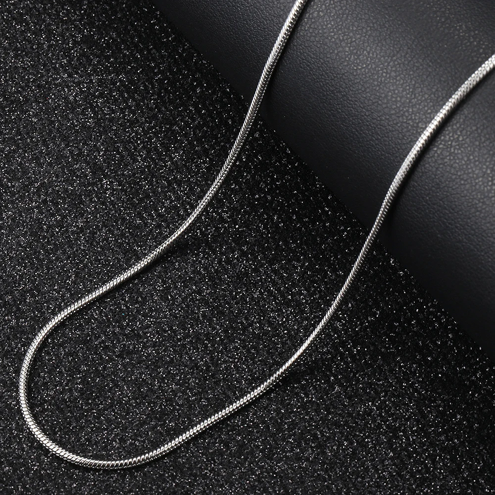 0.9/1.2/1.5/2mm Round Snake Necklace For Men Women Gold Color Silver Color Serpentine Link Chain Necklace Fashion Jewelry