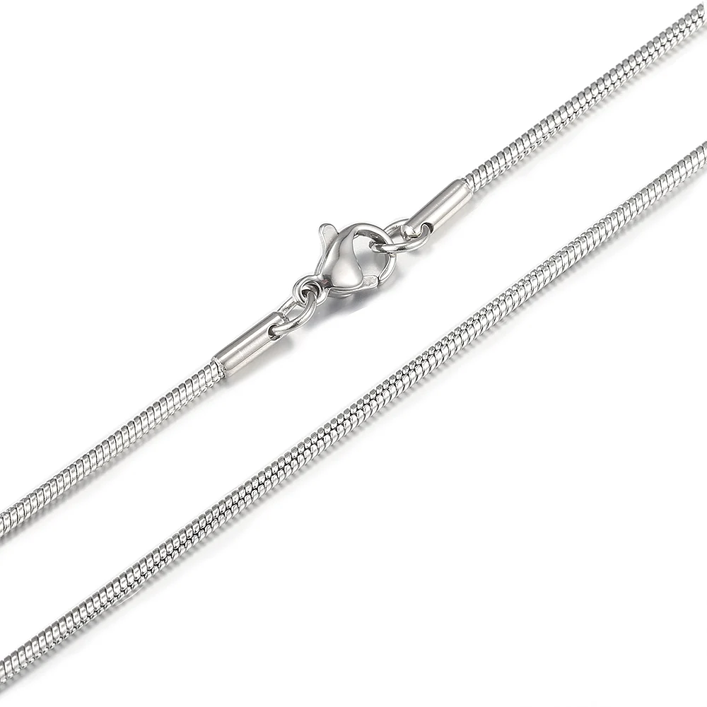 0.9/1.2/1.5/2mm Round Snake Necklace For Men Women Gold Color Silver Color Serpentine Link Chain Necklace Fashion Jewelry