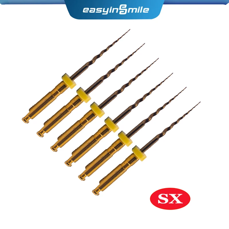 6pcs/pack Easyinsmile Dental Endo Gold Files X-Pro Large NITI Taper Rotary Endodontic File SX S1 F1 F2 F3 21MM 25MM 31MM