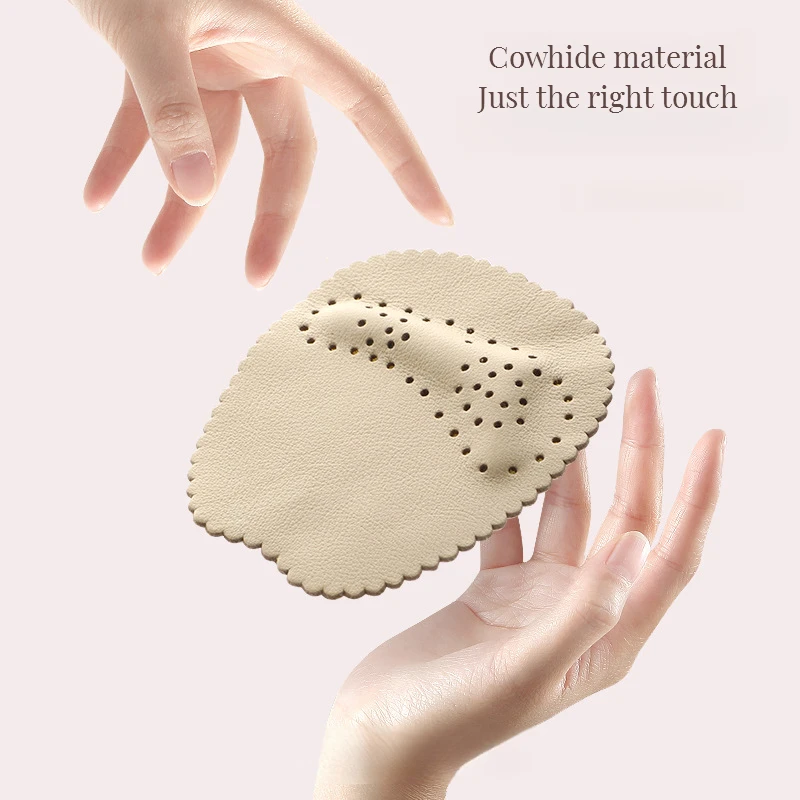 Heels Feet Pads Thickened Cowhide leather Half Insoles Women Shoes Pads Foot Care Products Sandals Forefoot Non-slip Cushion
