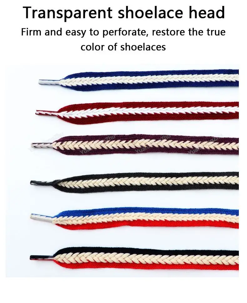 Colorblock Shoelaces for Sneakers Quality 1.5cm Widen Flat Shoelace Brand Cotton Laces for Shoes 100/120/140/160CM Shoestrings