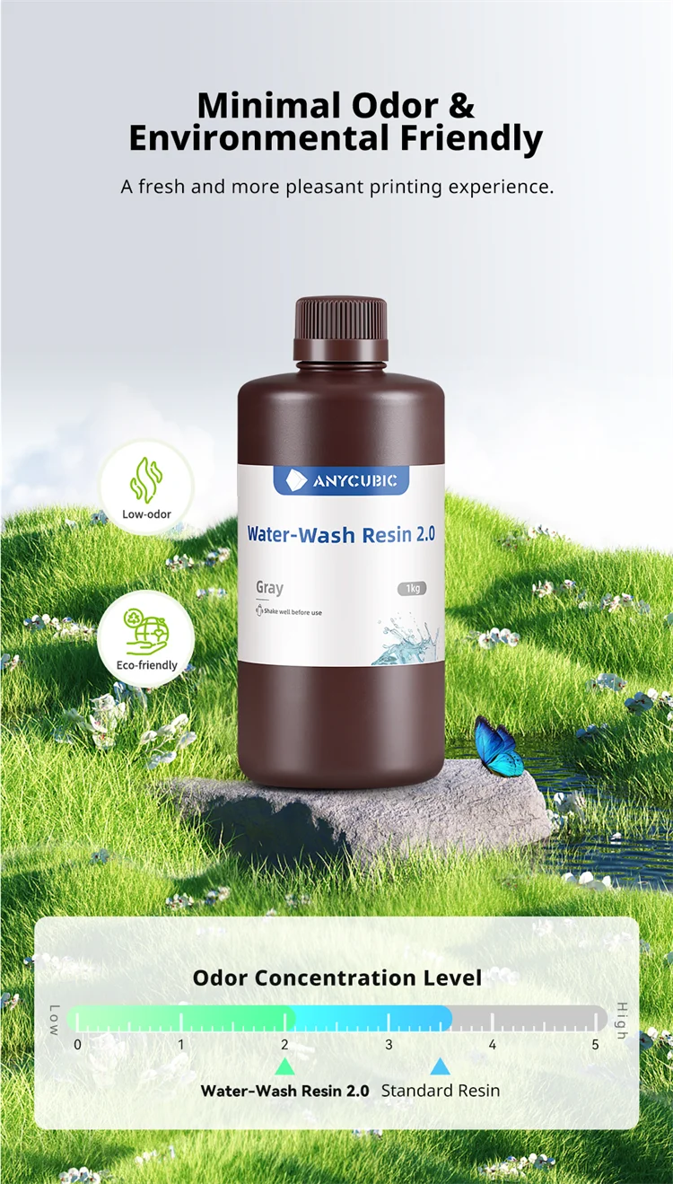 ANYCUBIC Water-Wash 10KG 3D Printer Resin Water-Washable High Precision Low odor And Low Viscosity for LCD 3D printer Photon