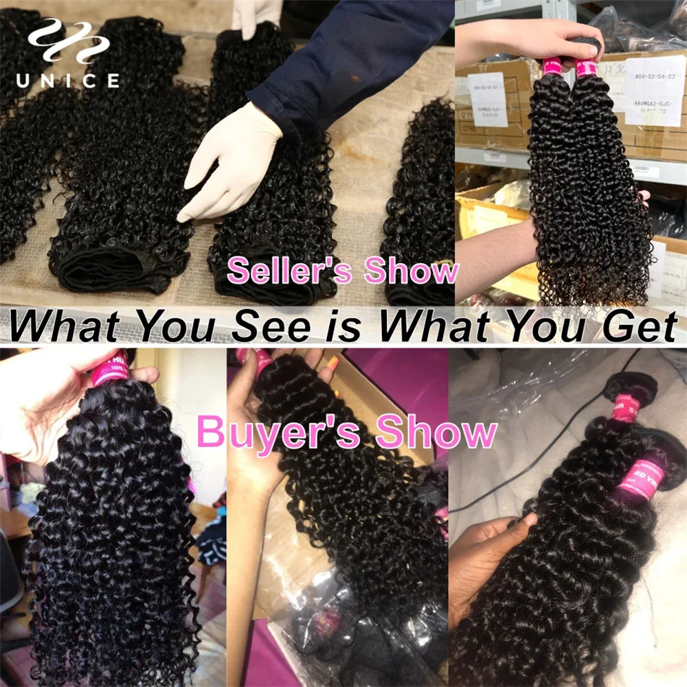 UNice Burmese Curly Hair Bundles 3/4 PCS Lot Unprocessed Natural Color Bundles 100% Human Hair 100Grams Per Bundle