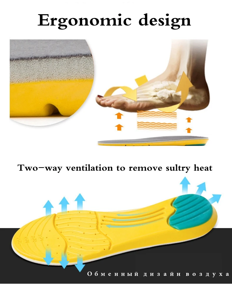Memory Foam Mezzanine Sport Insoles Sweat Absorption Pads Running Sport Shoe Inserts Breathable Insoles Foot Care Men Women HD1