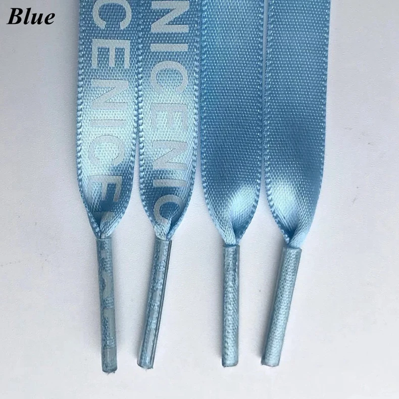 Fashion Letter Print Satin Silk Ribbon Shoelaces 1CM Width Sneaker Flat Shoe laces 1 Pair Strings 80 100 120 140 160 Length ZM1