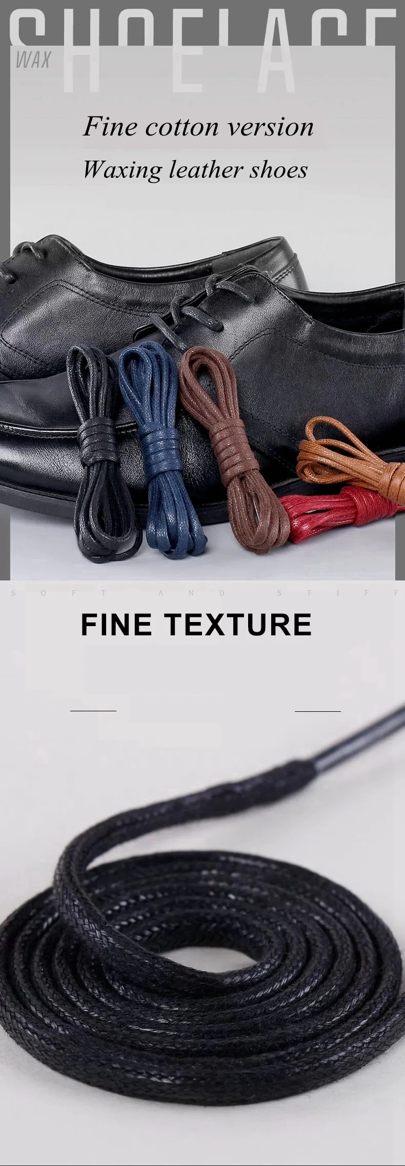 1Pair Leather Shoe laces Waxed Cotton Round Shoe laces Waterproof ShoeLaces Men Boots Shoelace Shoestring
