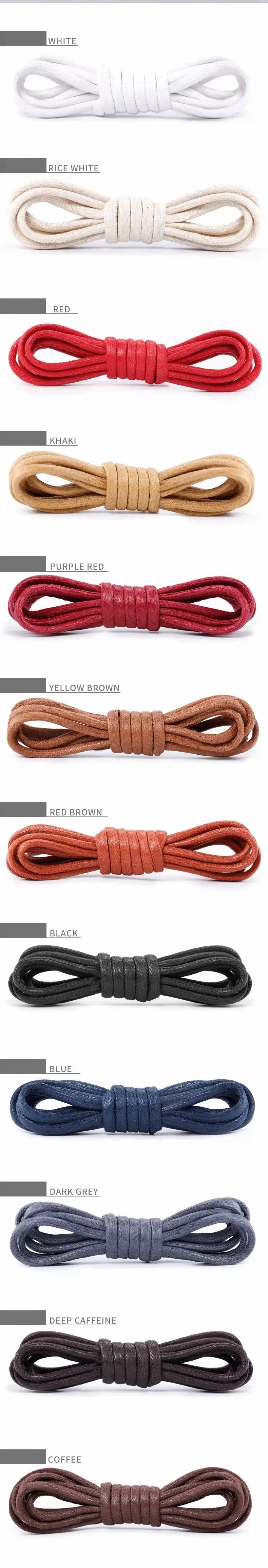 1Pair Leather Shoe laces Waxed Cotton Round Shoe laces Waterproof ShoeLaces Men Boots Shoelace Shoestring