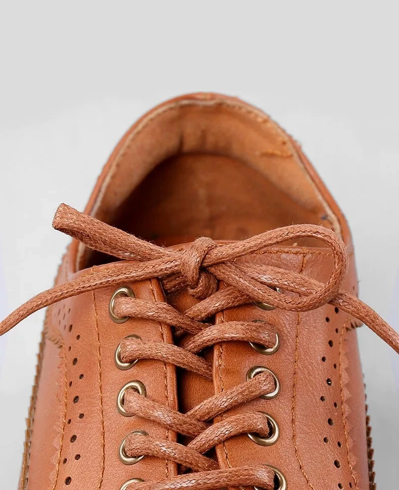 1Pair Leather Shoe laces Waxed Cotton Round Shoe laces Waterproof ShoeLaces Men Boots Shoelace Shoestring