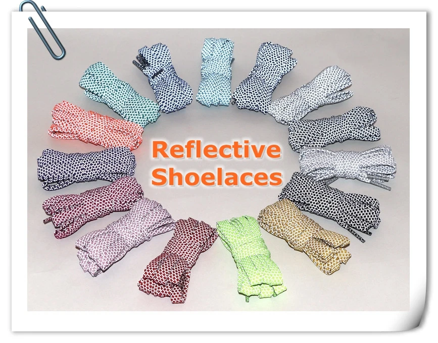 1Pair Reflective Flat Shoelaces Fluorescent Sneaker Shoestrings Sports Shoelace Running Shoes lace Adult children Shoelaces