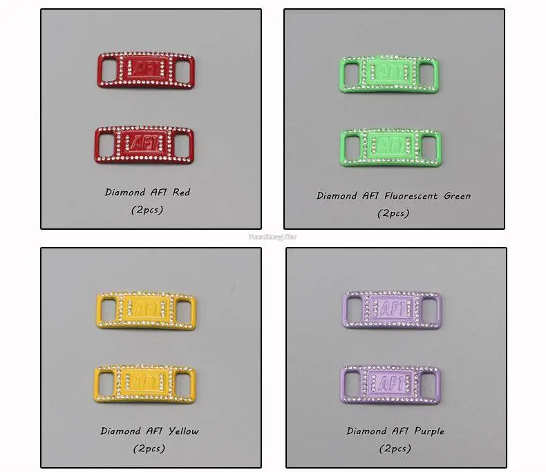New Diamond Shoe Charms AF1 Sneaker Laces Buckle Quality Metal Shoelaces Decorations Air Force one Shoes Accessories