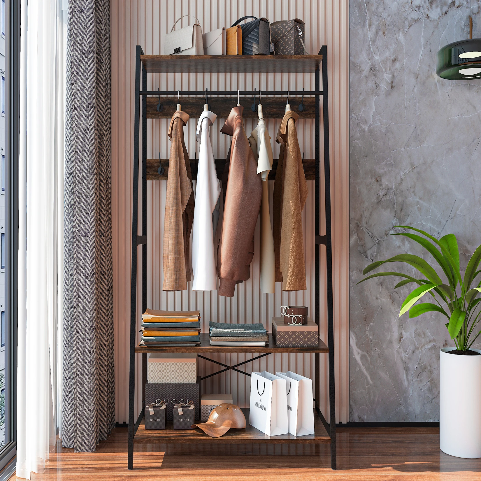 Heavy Duty Large Metal Clothes Rail Storage Garment Shelf Hanging Display Stand Rack