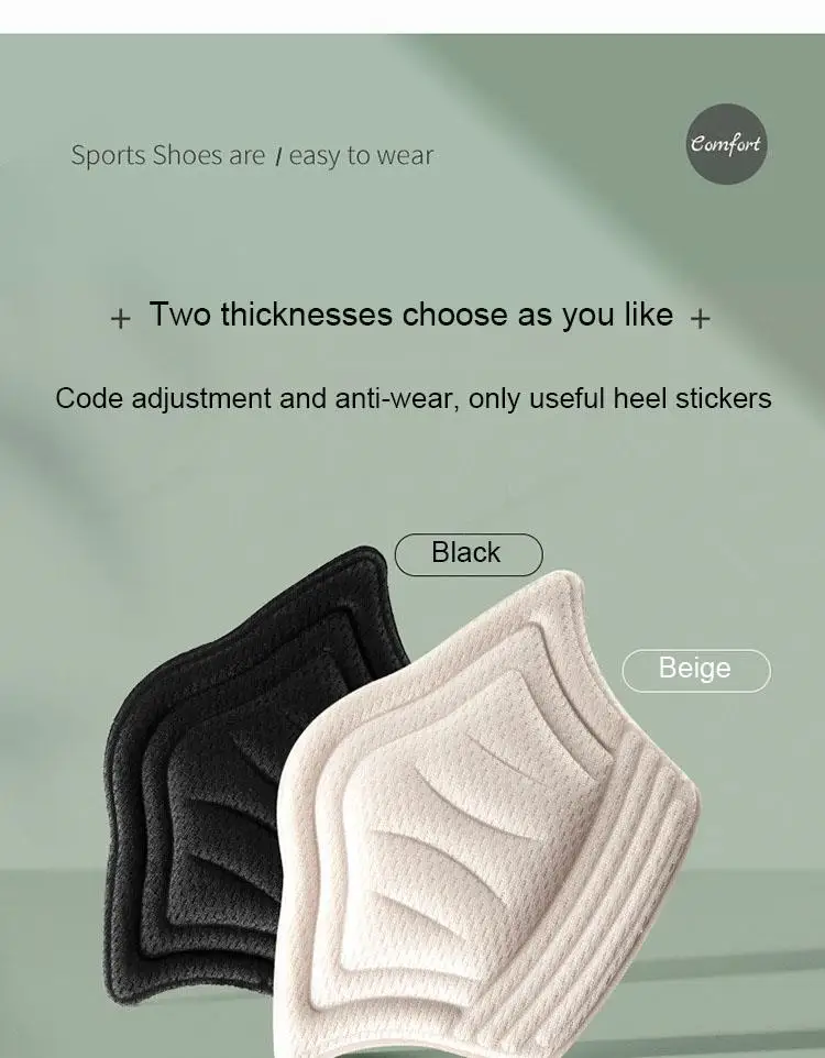 5D Comfort Heel Sticker Shoe Pads Sneaker Men Woman Insoles Anti-wear Feet Heel Protectors Adjust Size Cushion Care Inserts