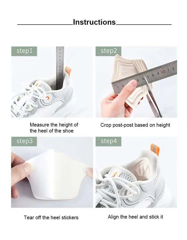 5D Comfort Heel Sticker Shoe Pads Sneaker Men Woman Insoles Anti-wear Feet Heel Protectors Adjust Size Cushion Care Inserts