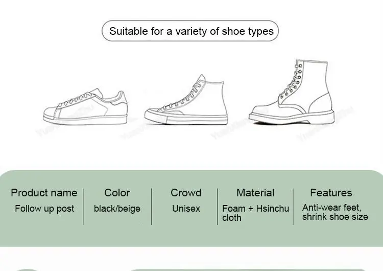 5D Comfort Heel Sticker Shoe Pads Sneaker Men Woman Insoles Anti-wear Feet Heel Protectors Adjust Size Cushion Care Inserts