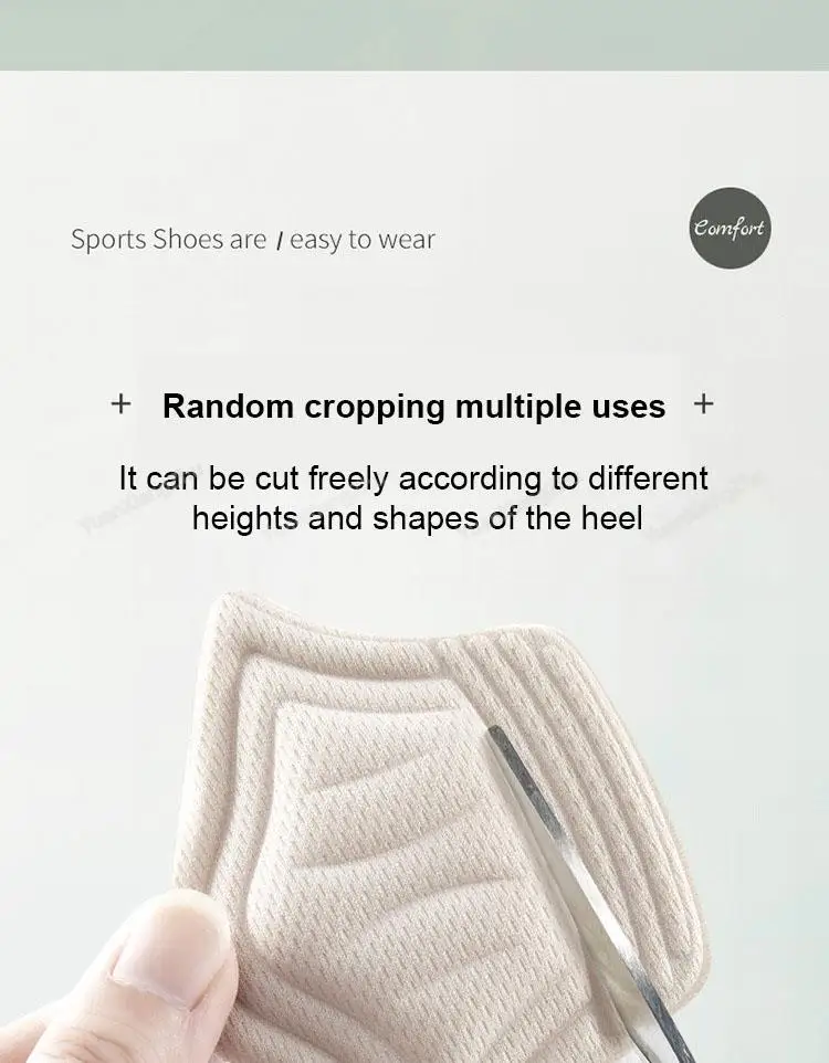 5D Comfort Heel Sticker Shoe Pads Sneaker Men Woman Insoles Anti-wear Feet Heel Protectors Adjust Size Cushion Care Inserts