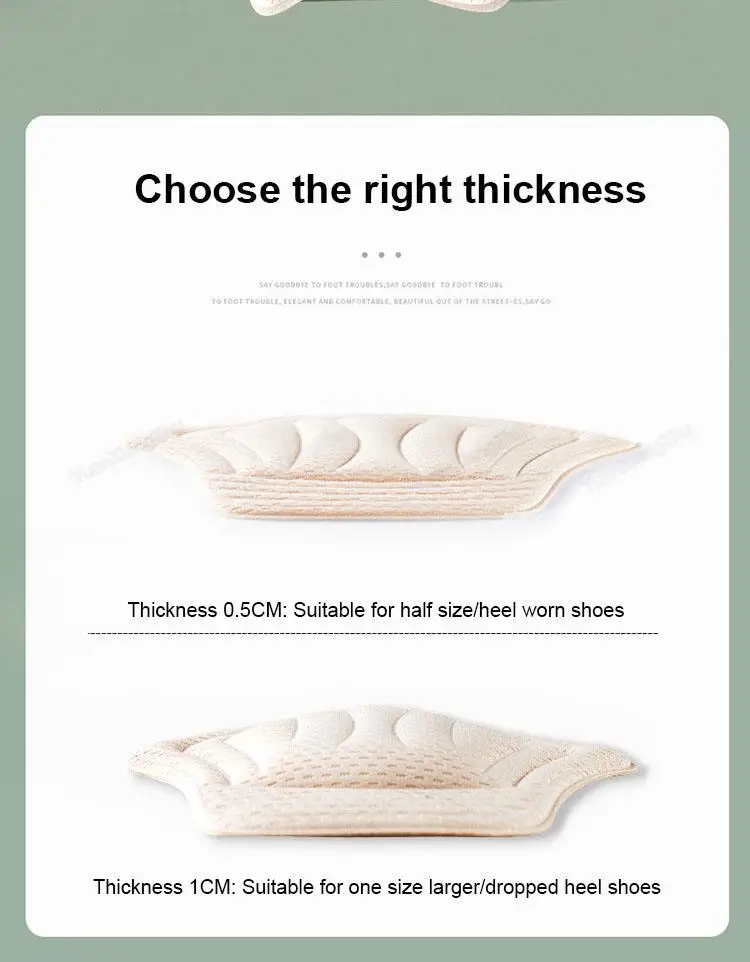 5D Comfort Heel Sticker Shoe Pads Sneaker Men Woman Insoles Anti-wear Feet Heel Protectors Adjust Size Cushion Care Inserts