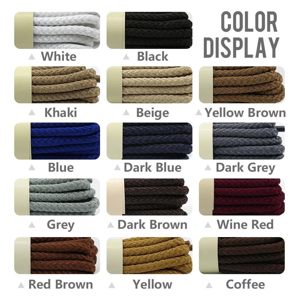 1Pair Outdoor Strong Round Shoelaces Sneaker Shoe laces High Top Walking Hiking Boot Laces Shoes Strings Quality Bold Shoelace