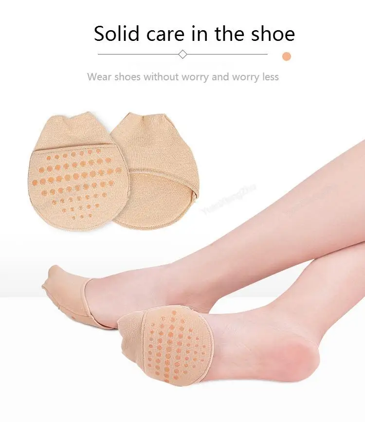 New Forefoot Pads Cotton Insoles Comfortable Shoe Pad Pain Relief Silicone Non-slip Shoe Insole for Women Foot Care Products
