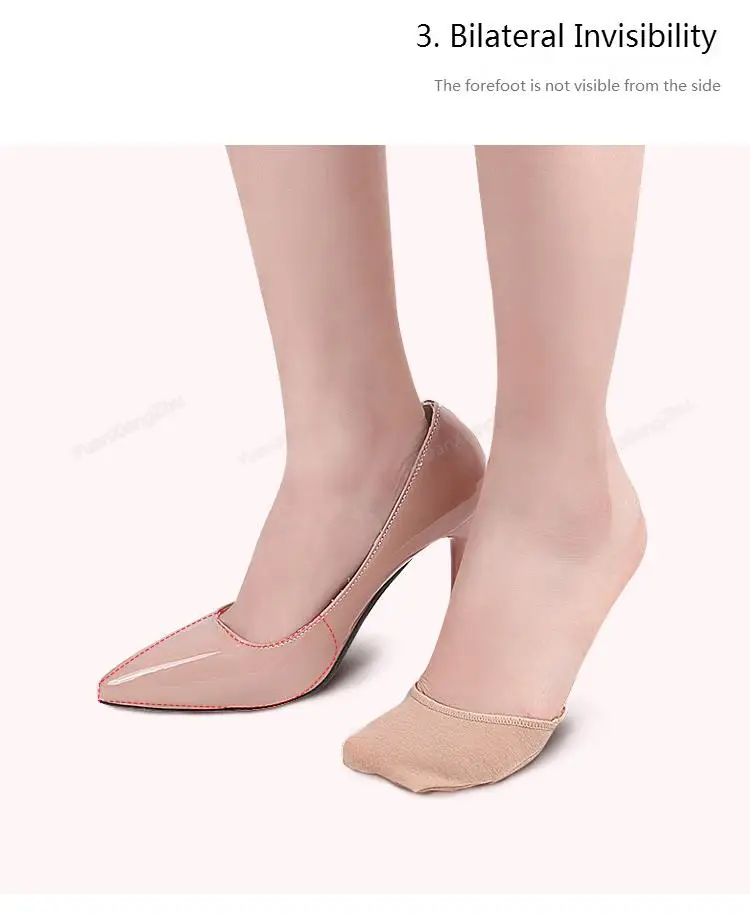 New Forefoot Pads Cotton Insoles Comfortable Shoe Pad Pain Relief Silicone Non-slip Shoe Insole for Women Foot Care Products