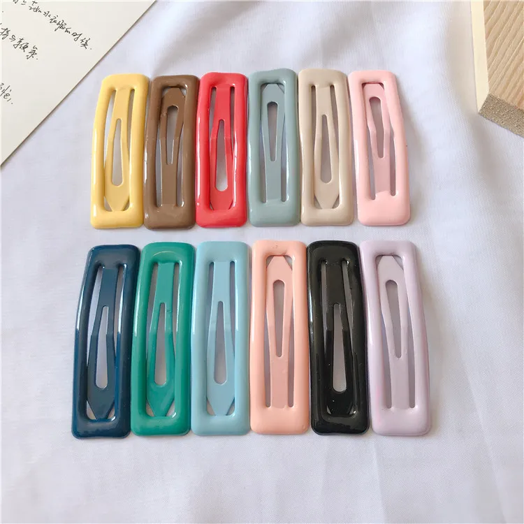 Color Square Candy Hair Clips Alloy Girl Hairpin Summer Cartoon Hairclips BB Clip Fashion Solid color Hair Accessories