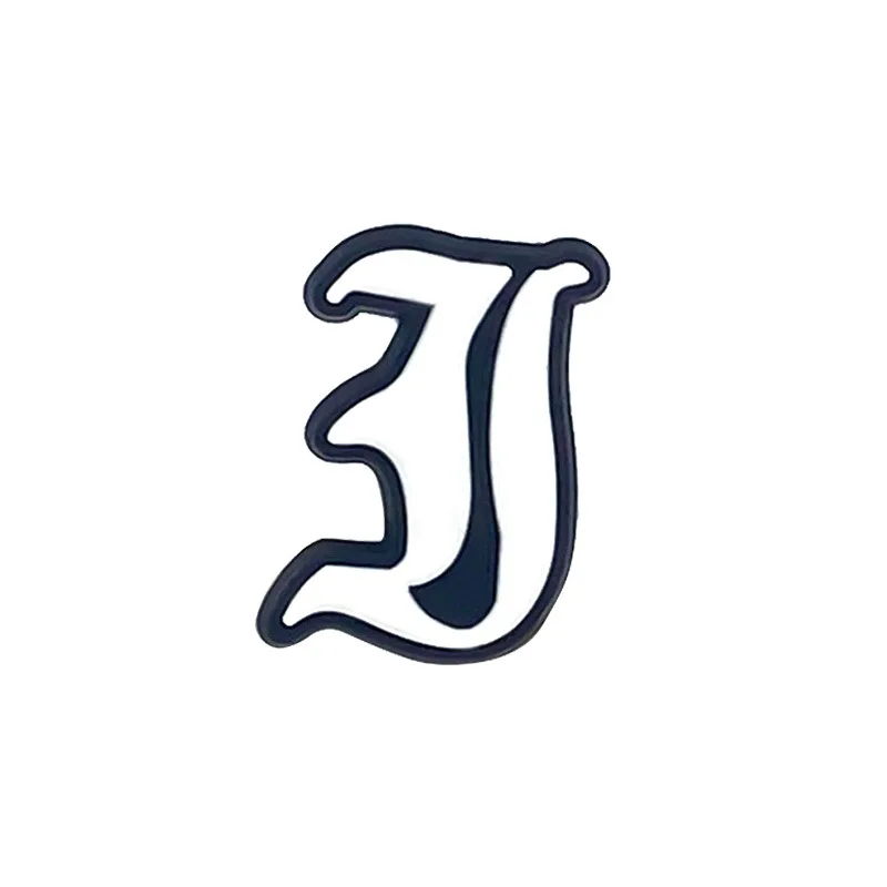 New Style Letters Shoe Decorations Old English Alphabet Shoes Charms Silicone Shoe Accessories DIY Wristband Hole Slipper Decor