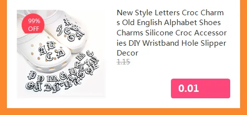 New Style Letters Shoe Decorations Old English Alphabet Shoes Charms Silicone Shoe Accessories DIY Wristband Hole Slipper Decor
