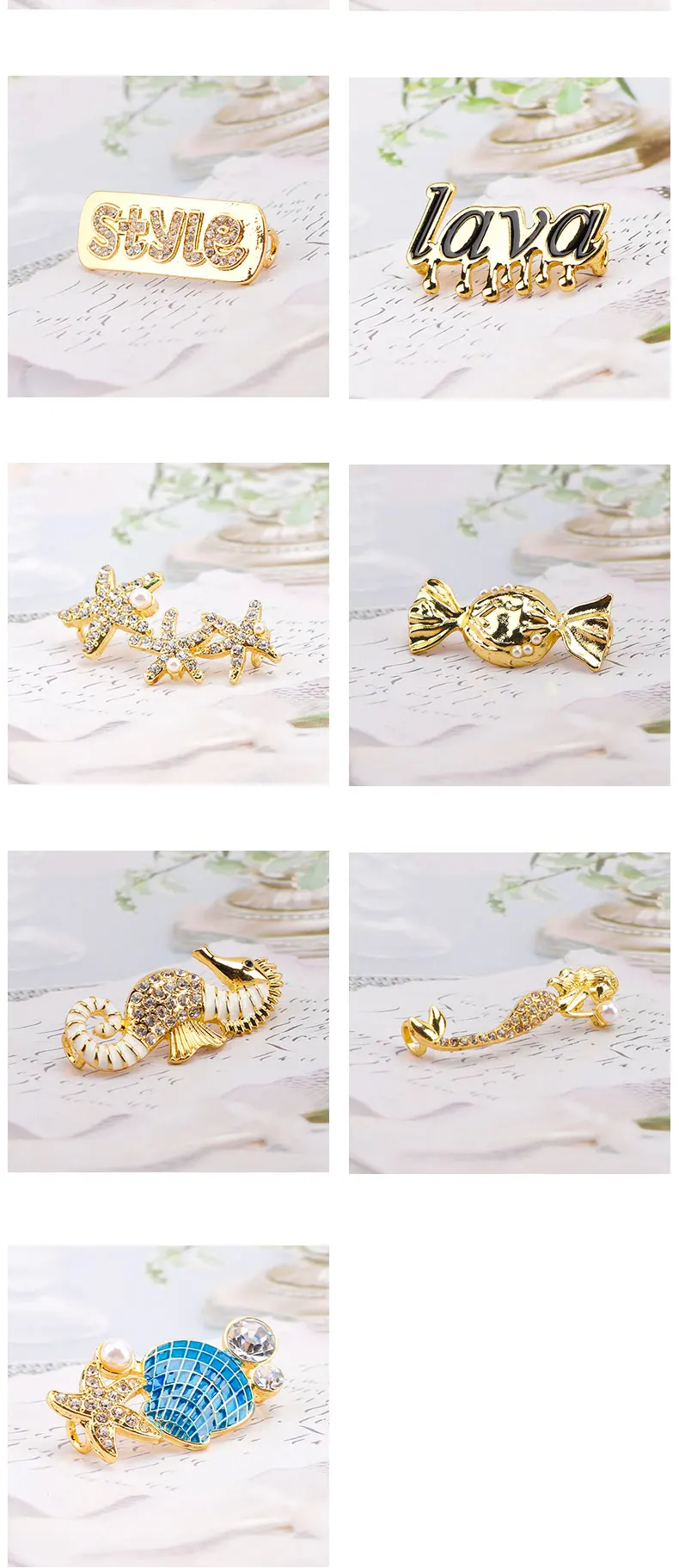 Fashion Metal Shoe Charms Diamond Sports Shoe Decoration Creativity DIY Shoelaces Buckles Ocean Style Shoes Accesories