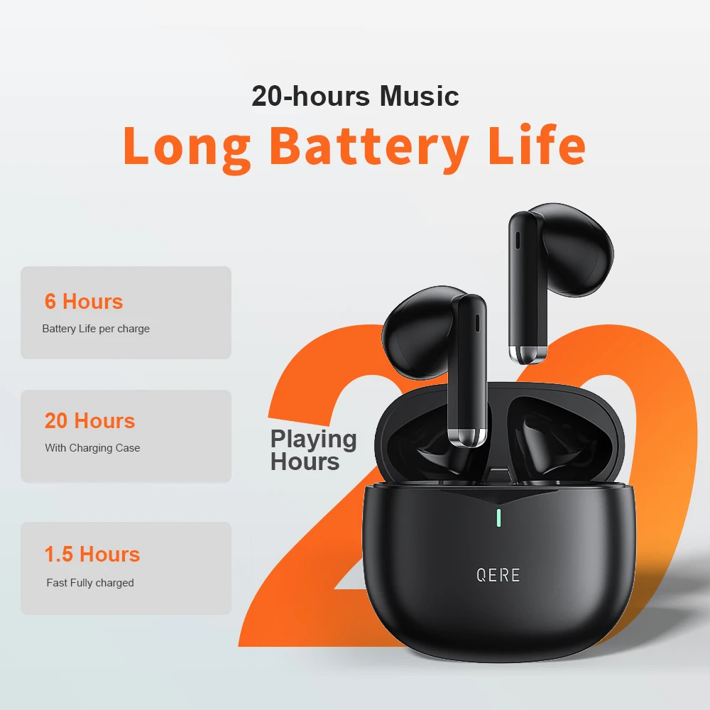 Wireless Earphones,QERE E28,NEW TWS Bluetooth 5.3,HD Microphone,HIFI Headphones ,13mm Driver,60ms Low Latency,4 Mics+ENC Call