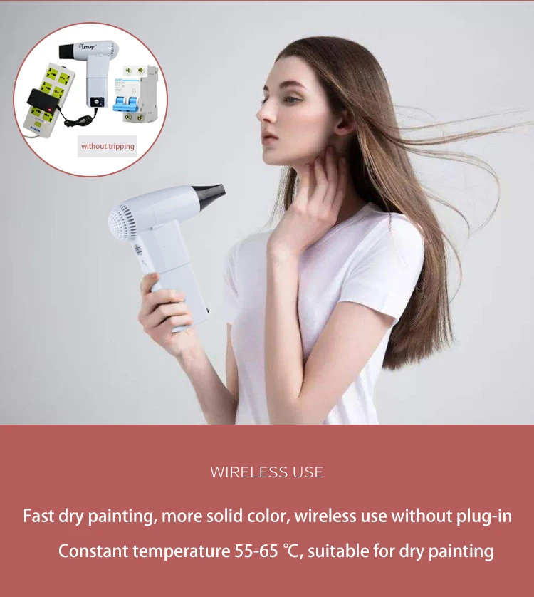 Portable Hair Dryer with USB Output Portable Cordless Hair Blower Care Suitable for Drying Painting Baby Skin Outdoor Tools