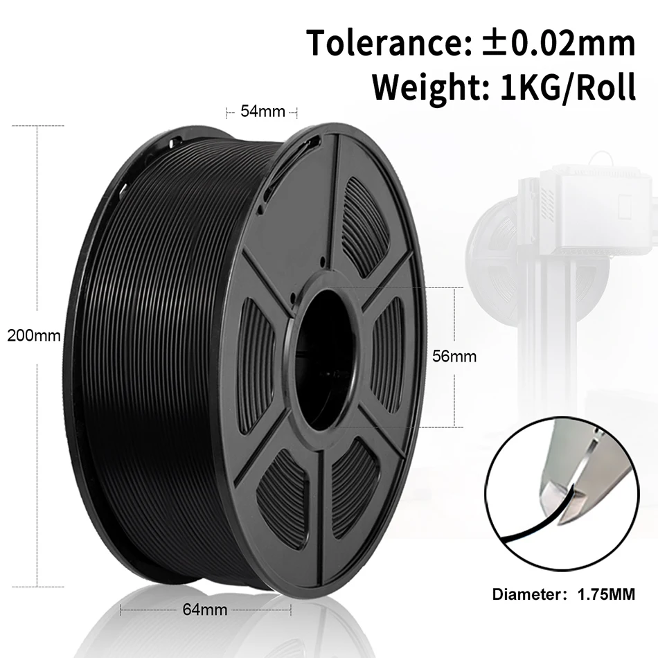 SUNLU PETG 3D Filament 1KG 1.75MM 5Rolls Arranged Neatly Clogging Free No Bubble Odorless Eco-Friendly Good Toughness