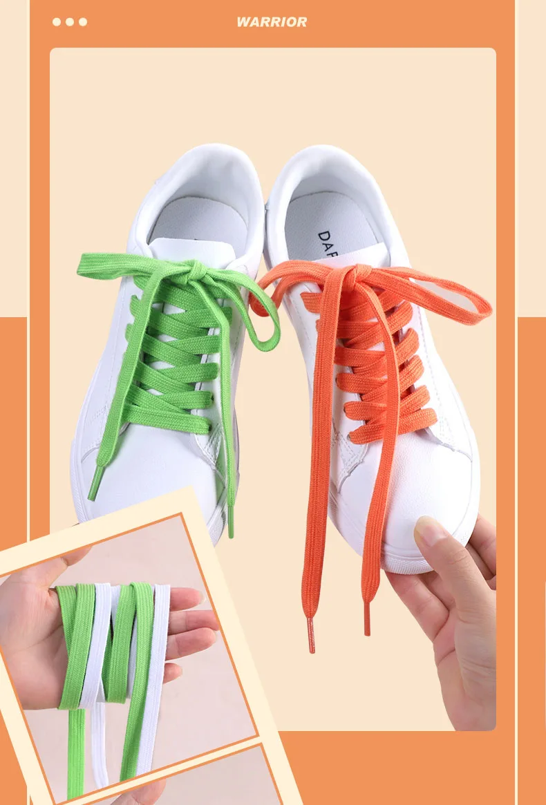 Classic Cotton Shoelaces Flats Sneakers Shoe laces Tennis Shoelace 1CM Width 80/100/120/140/160CM Laces for Shoes Accesories
