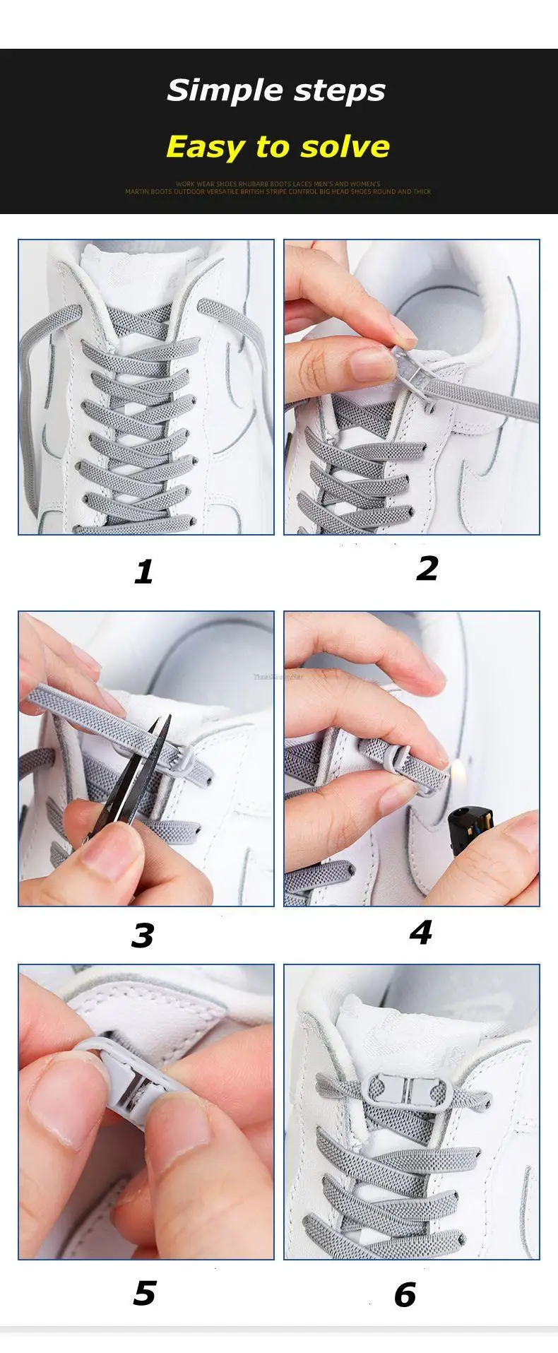 Fashion Shoelace buckle No tie Shoelaces Quick install lock Shoes Accessories AF1 Sneakers Shoe Charms 24 colors Laces Buckle